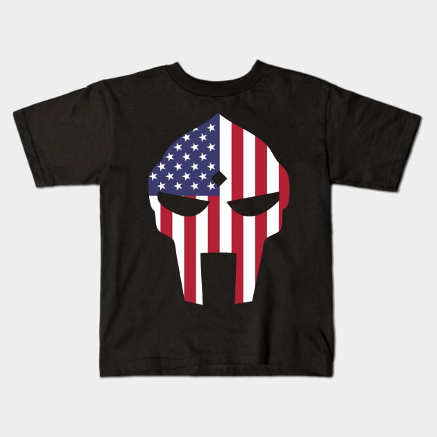 Doom mask #2: American flag Kids T-Shirt by jonah block